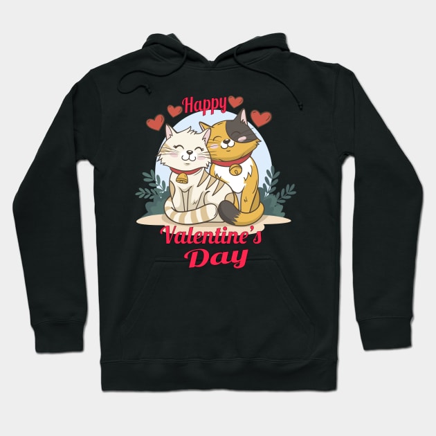 cute cat happy valentines day unisex t-shirt Hoodie by bakry